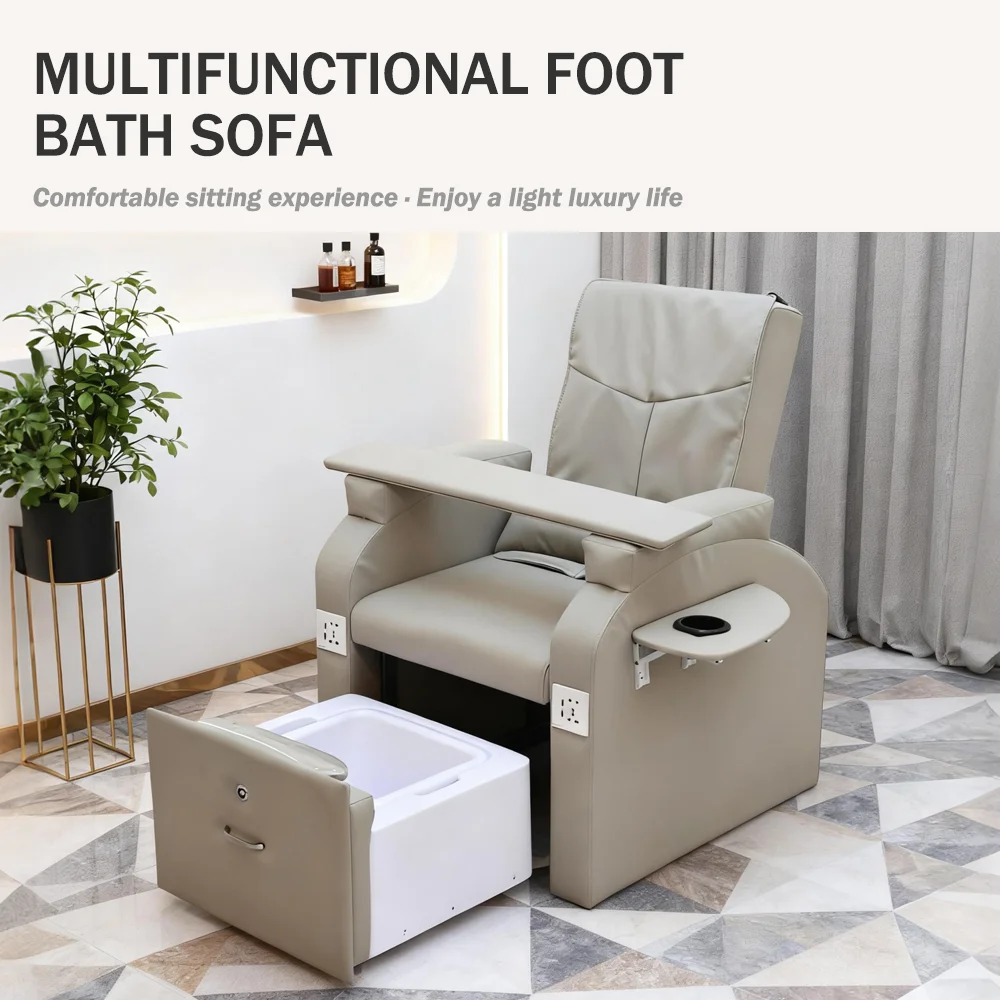 Luxury Electric Reclining Pedicure Foot Spa Chair No Plumbing Nail Salon Equipment image 4