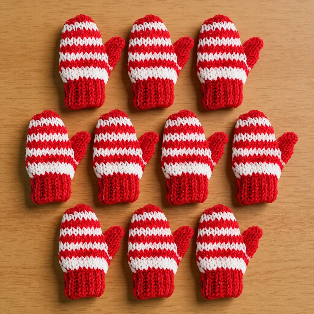 

10pcs Diy Yarn Gloves For Christmas Tree Decor Small Knit Gloves Craft Supplies Mini Diy Art Supplies Decors Gift