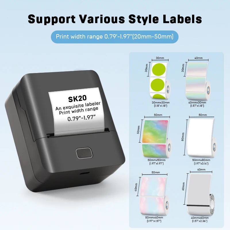 

Портативные мини-принтеры KAYSION, беспроводной Bluetooth, бесчернильный принтер для изготовления наклеек, ценник для офиса, школы, кухни