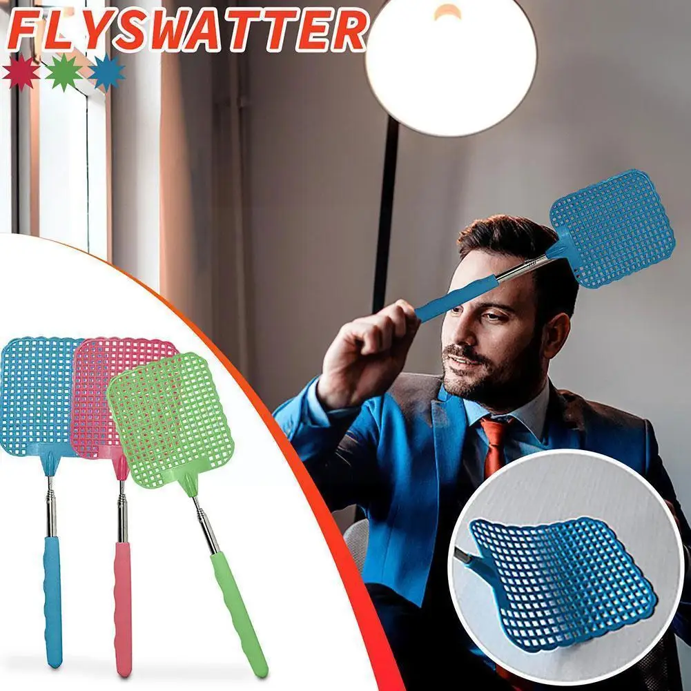 Stainless Steel Tie Rod Kill Mosquito Fly Swatter Fly Trap Swatter Killer Raqueta Longhandle Fly Flapper Mosquito Control P O7b0