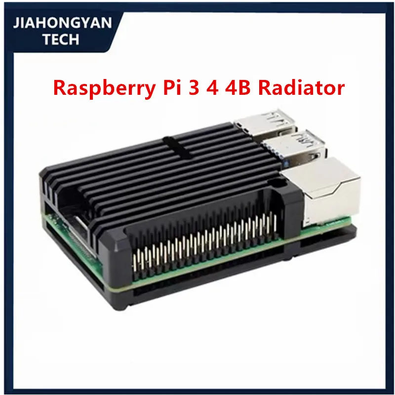 Per guscio in lega di alluminio tipo Raspberry Pi 3B 3B + 4 4B con radiatore a doppia ventola