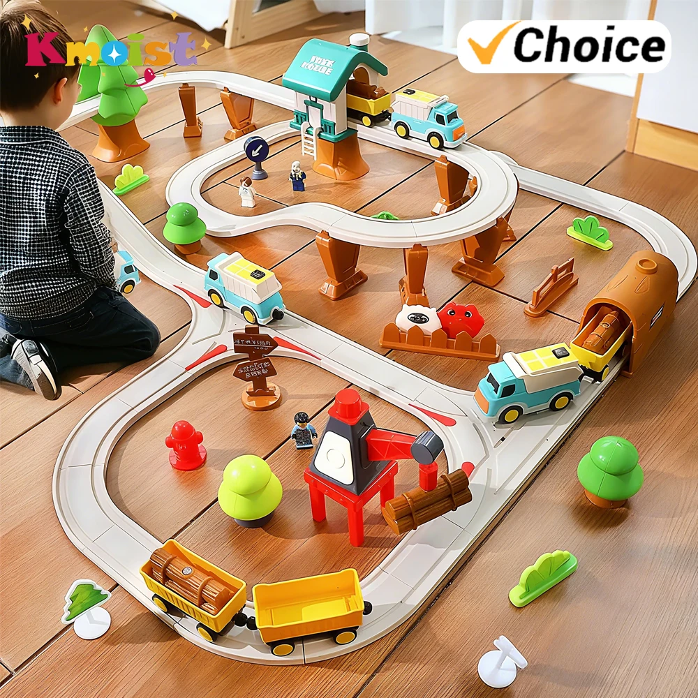 รถไฟฟ้ารางเล็ก สนุกสนาน ผจญภัยสุดมันส์ ตัวต่อรถไฟจิ๋ว DIY ประกอบเอง ฉากเมือง ของเล่นรถไฟสำหรับเด็กผู้ชาย ของขวัญวันเกิดเด็ก