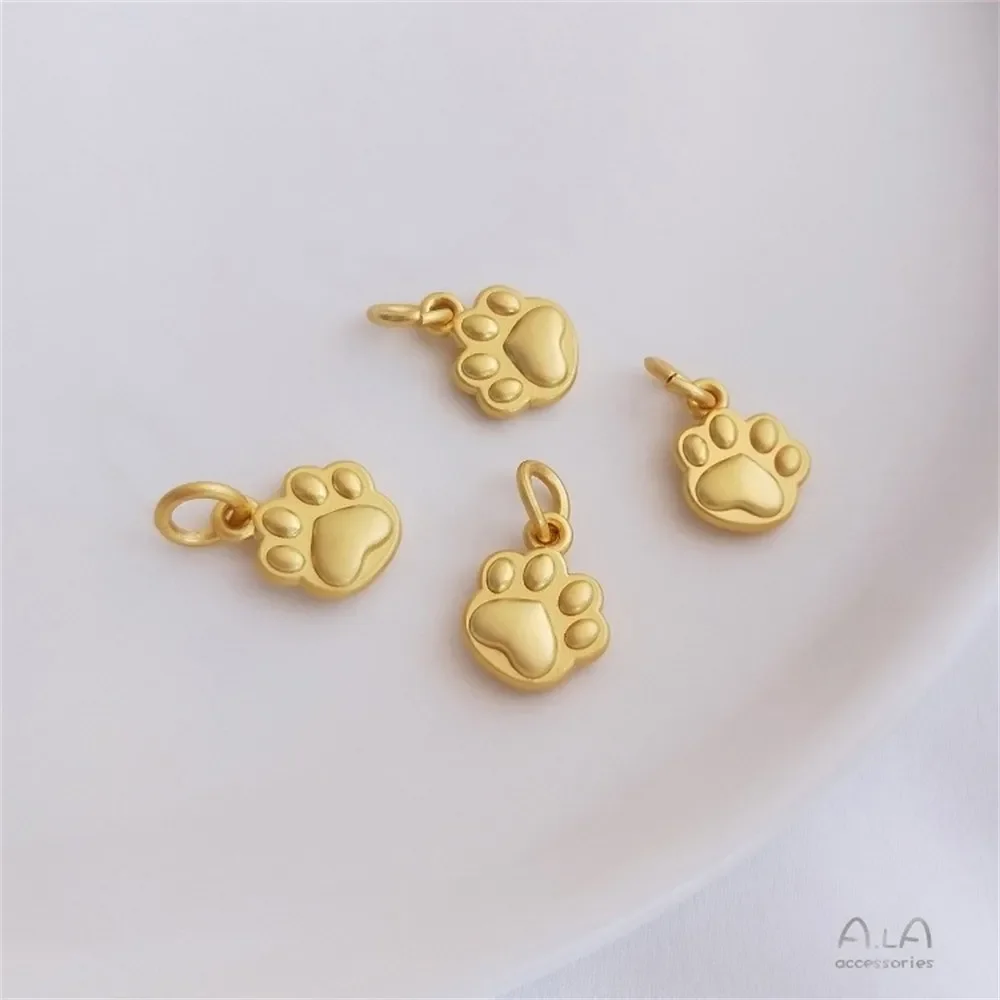 14K Dumb Golden Lotus Gourd Fu Brand Cherry Blossom Tree Leaves Cat's Paw Fawn Pendant DIY Bracelet Jewelry Charms Pendant K404