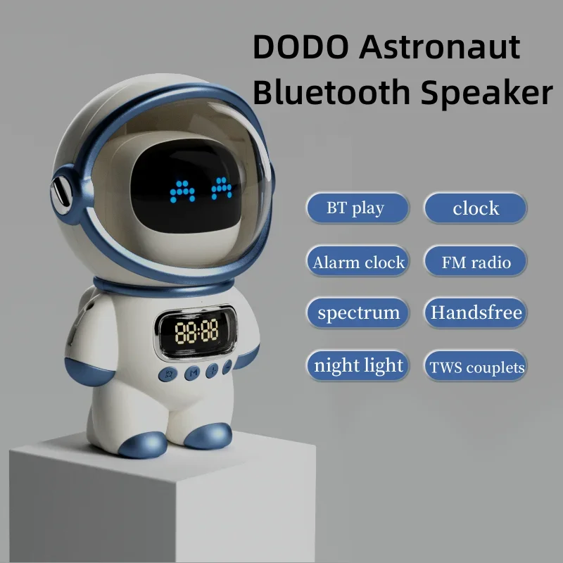 

Новый портативный беспроводной аудиодинамик 2026 Smart Astronaut Bluetooth-динамик с ночником FM-радио сабвуфер музыкальный динамик