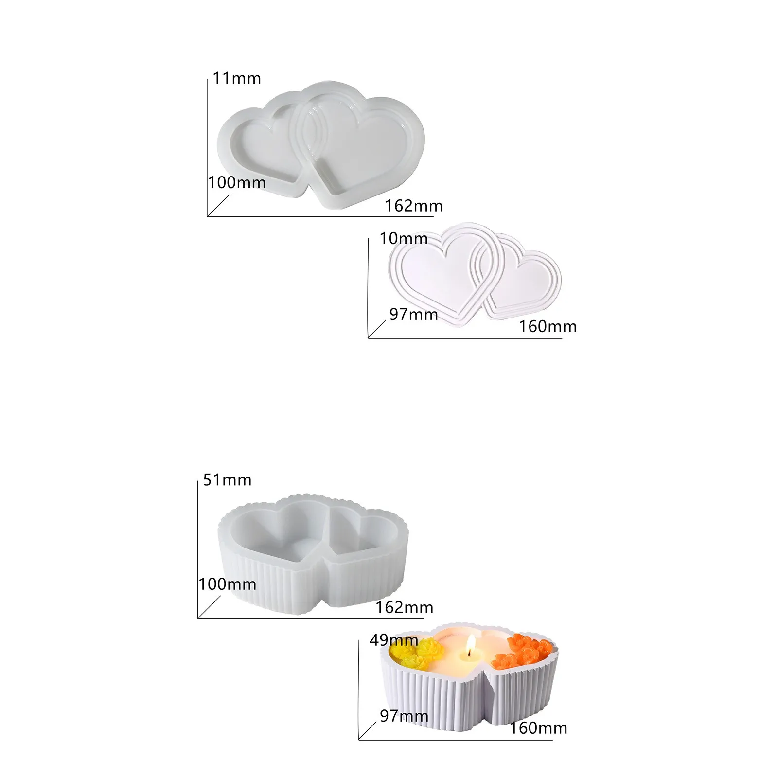 Love Storage Box Silicone Mold, Storage Box Epoxy Resin Mold, Candle Holder, Jewelry Container, Vase, Flower Pot