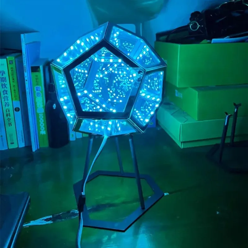 Custom Game Room Bedroom Decoration Night Light Infinite Dodecahedron Color Art Light