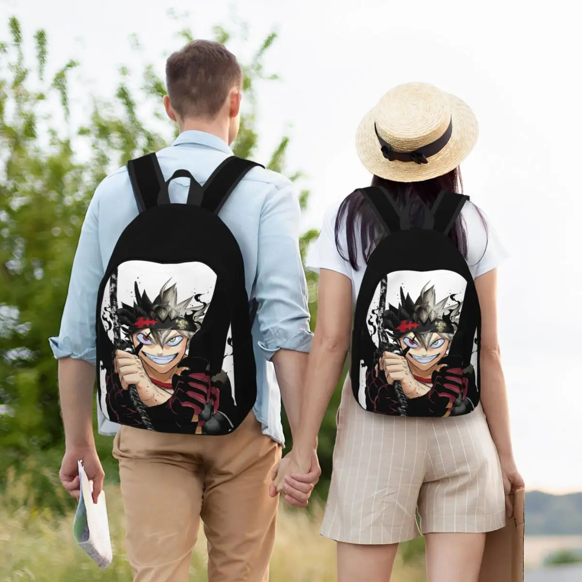 Mochila De Manga de Anime Black Clovers para hombres y mujeres, bolso de hombro universitario con bolsillo, mochila de negocios para estudiantes de moda