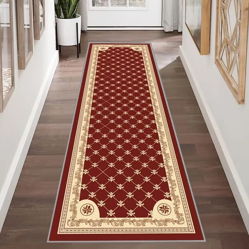 VIKAMA Vintage Persian Runner Rug for Hallway Entryway Non-Slip Washable Floor Mat Black White Medallion Long Carpet Home Decor