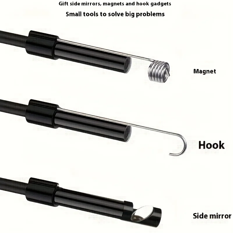 كاميرا منظار عالية الدقة 5.5/8 مم مع ضوء قابل للتعديل، IP67 مقاومة للماء 6 مصابيح LED فحص Borescope Android لفحص خطوط الأنابيب