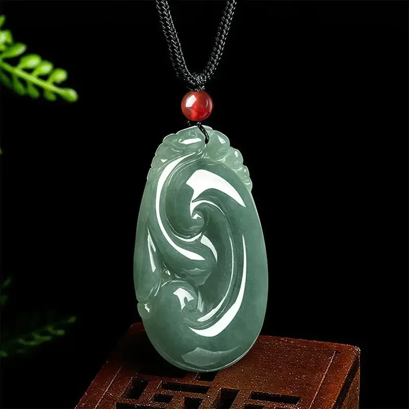 Natural Myanmar Jade Pendant Exquisite Jewelry Necklace Certificate Identification Eliminating Fatigue Ensuring Safe Jewelry