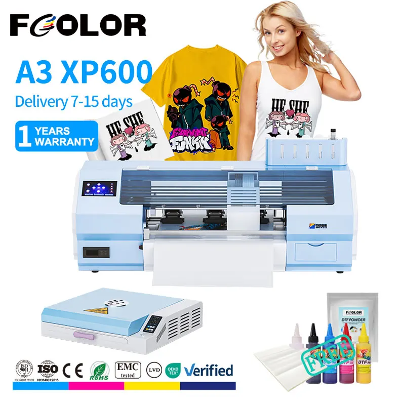 

Fcolor New Arrivals Customize Blue A3 XP600 Dtf Printer Automatic Blue DTF Printing Machine DTF Printer for Clothes