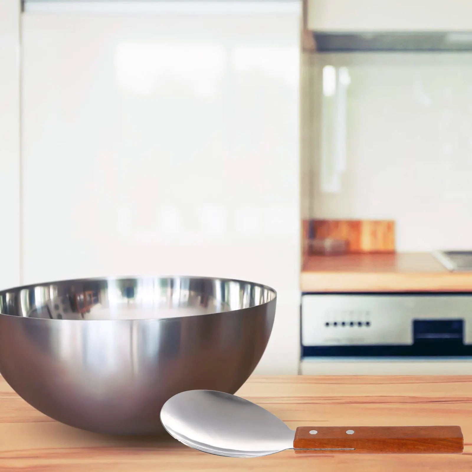 

2Pcs Large Rice Spoons Stainless Steel Non-Stick Cooking Spoons Heat Insulation Kitchen Supplies Cooking Supplies