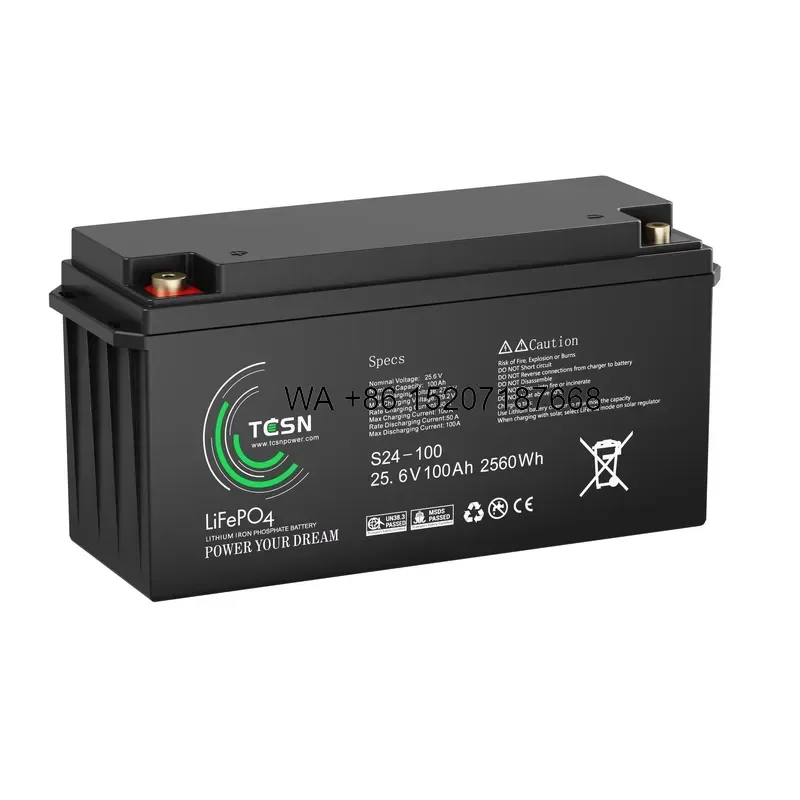 Wmwmnu for TCSN 24V 100Ah Lithium Battery Pack LFP LiFePO4 Energy Storage System