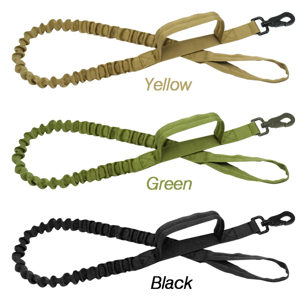 

Elastic Nylon Dog Training Leash Adjustable Length Comfort Grip Tactical Outdoor Pet Walking Green Durable Quick Release
