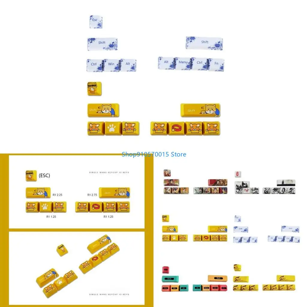 

B95C 10 Keys OEM SHIFT ESC Keycaps Large for Key PBT Chinese Dye Subbed Keyc