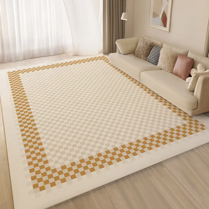 

VIKAMA Modern Minimalist Living Room Rug Full Coverage Absorbent Sofa Coffee Table Rug Stain-Resistant Thickened Carpet