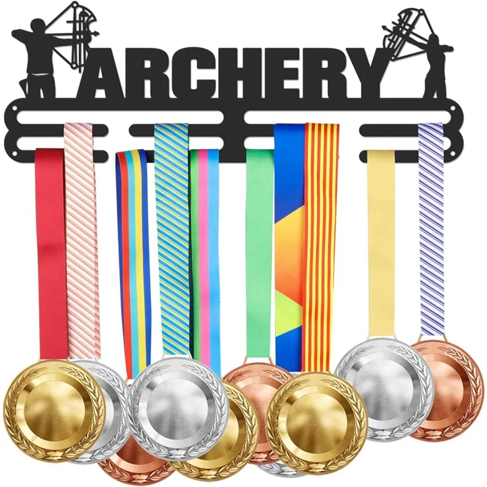 Archery Medal Hanger Display Sports Medal Display Rack Iron Wall Mounted Hooks for 40+ Medals Trophy Holder Awards Sports Ribbon