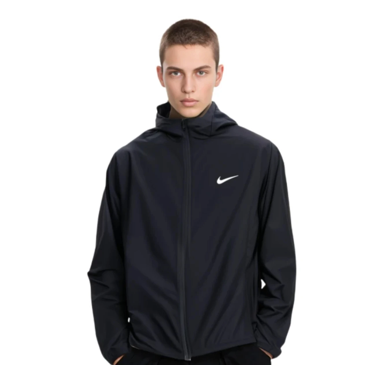 

Nike Dri Fit Pure Running Speed Dry Hooded Zipper Long Sleeve Breathable Jacket Men's Black
