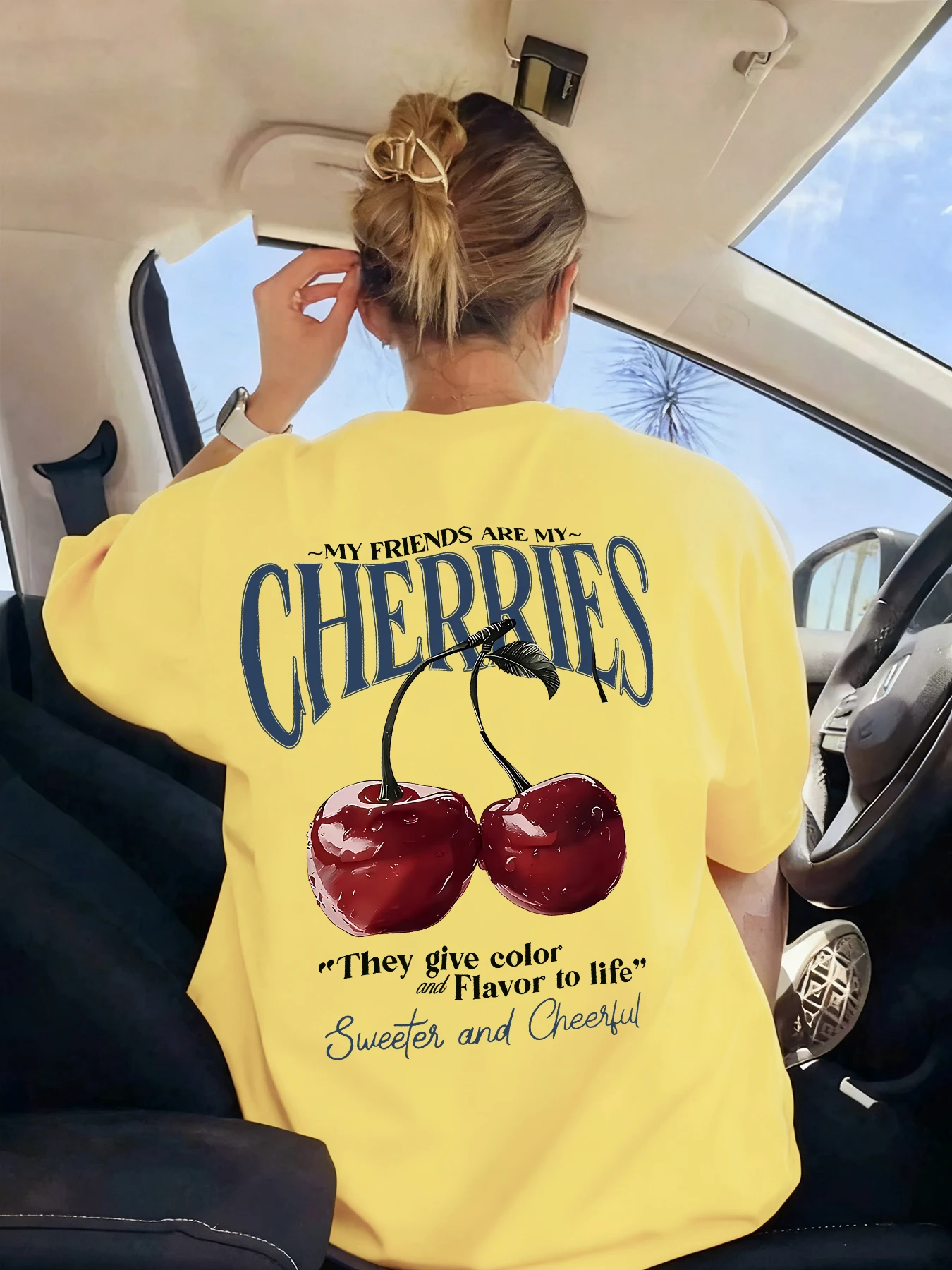 Fresh And Delicious Cherries Printing Retio T Shirt Woman Basics Soft Tees Crewneck Casual Short Sleeve Comfortable Clothes