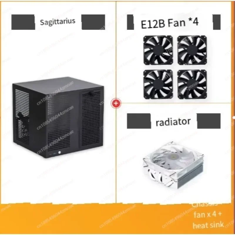 8-bay NAS with Backplane Chassis, M-ATX Compact, Micro ATX/ATX ，PCIe Synology UNRAID，Sagittarius chassis+E12W Fan+Heat Sink