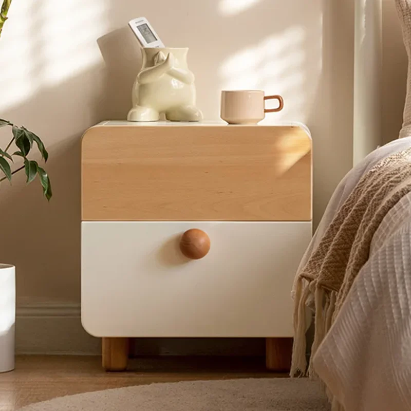 Mesa de Noche de Madera Moderna, Organizador de Almacenamiento, Gabinetes Librero de Lujo, Mesa Auxiliar para Café, Criado Mudo Móvil, Muebles para el Hogar