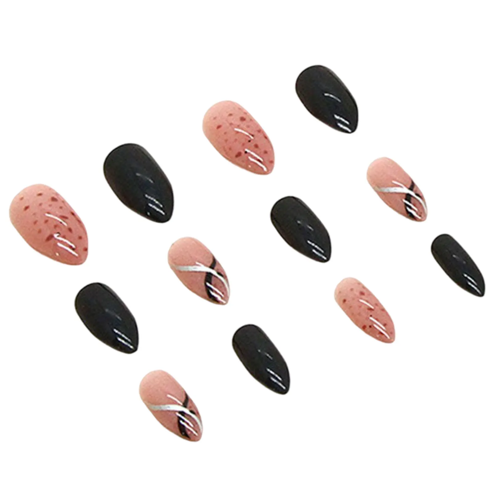 Solid Color Almond Fake Nails Safe and Scratch-Resistant Non-Toxic for Finger Decoration Home Nail DIY