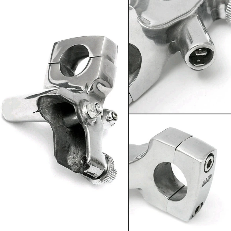 4X 25Mm 1Inch Motorcycle Clutch Lever Mount Holder For Honda Shadow 600 VT750 Silver Aluminum Alloy