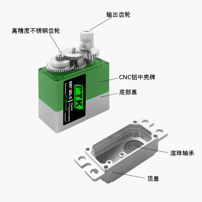 PTK9497MG-D9g ميتال جير أجهزة رقمية قفل تفاضلي التحول TRX4 نموذج الجناح الثابت PTZ #3