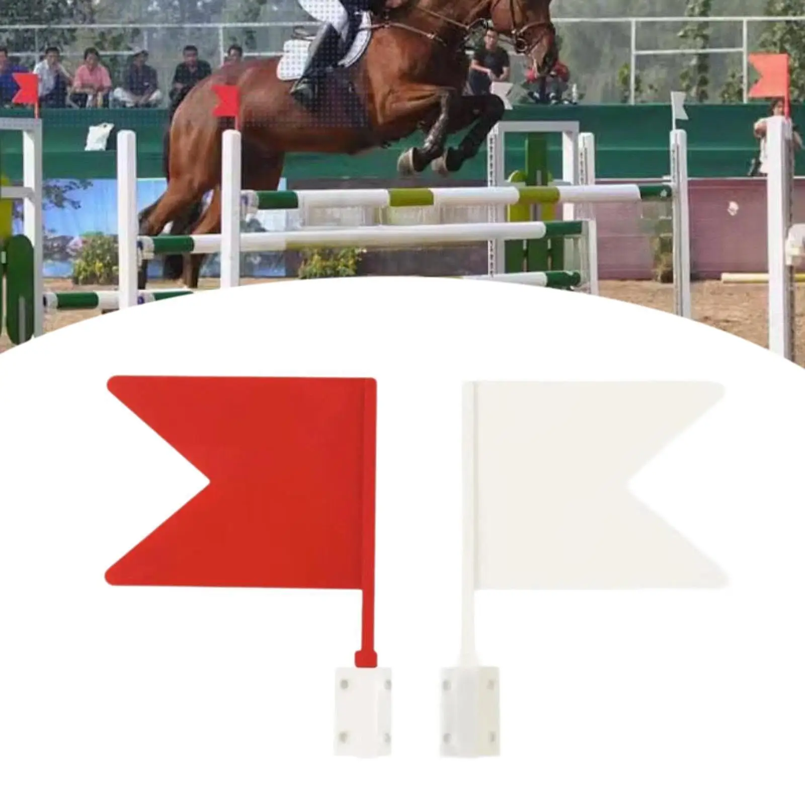 2Pcs Equestrian Direction Flags Red White Gaming Corner Flags Obstacle Flags