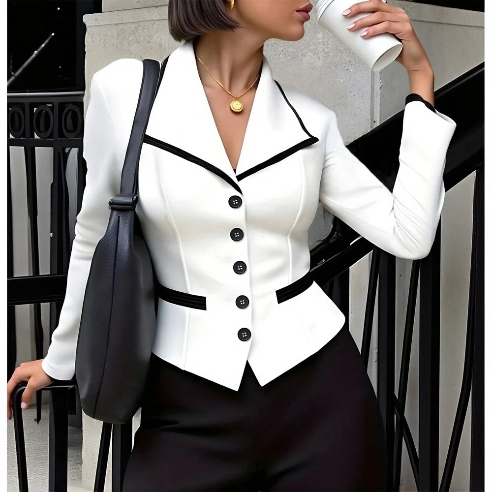 

Spring Autumn Long Sleeve Straight Tube Armored Dress Casual Fit Women's Top Fashion Style Board Shape No Decoration