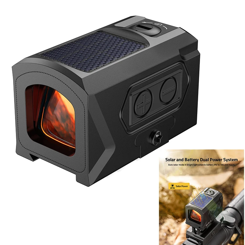 

CVLIFE Solar-PowerRed Dot Sight Optic Reflex Scope 2 MOA Dot & 30 MOA Circle Motion Wake-Up Sighting with Adapter Plate for MOS