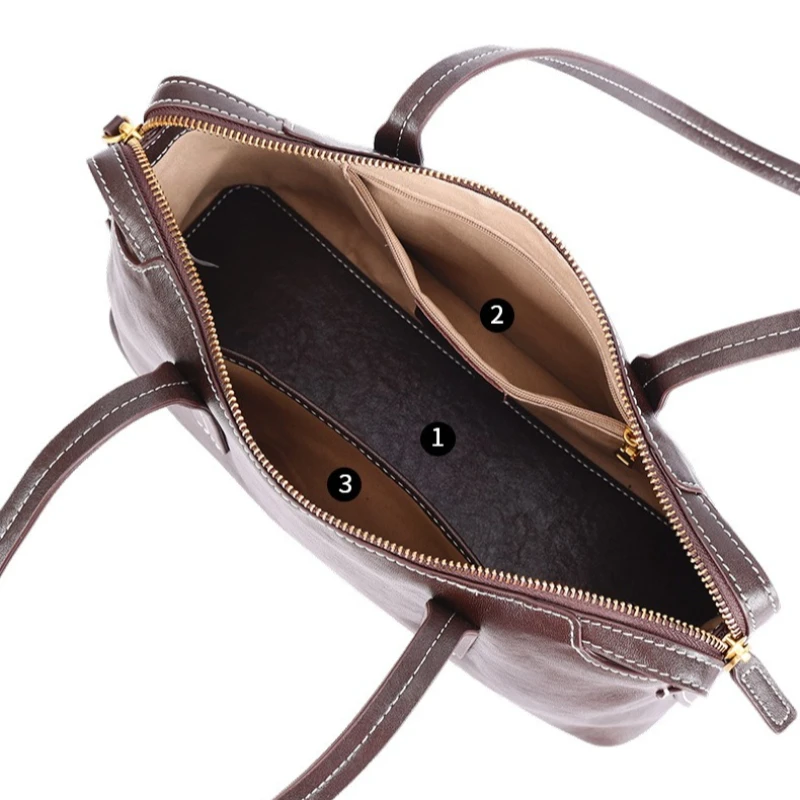 Minimalist Timeless Work Shoulder Bag for Women Tote Premium Genuine Cowhide Leather Adjustable Strap Luxury Handbag