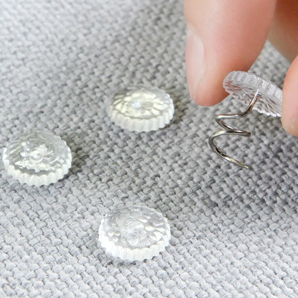 

150pcs Bed Spiral Push Pin For Hold Slipcovers Upholstery Spiral Pin Dust Ruffle Secure Non-Damage Easy Remove