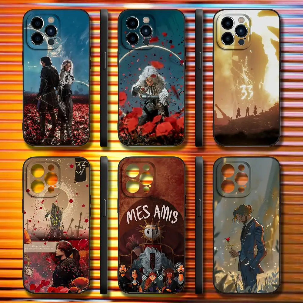 

Clair Obscur Expedition 33 Maelle Phone Case For iPhone 16,15,14,13,12,11,Pro,Max,Plus,X,XS,SE4,E,Mini,Soft Black Case