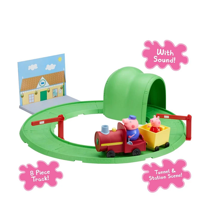 Peppa Pig Grandpa Pig's Train Track Set School Bus Playground Swing Slide Kitchen Bathroom Bedroom Living Room Twin Figure Pack