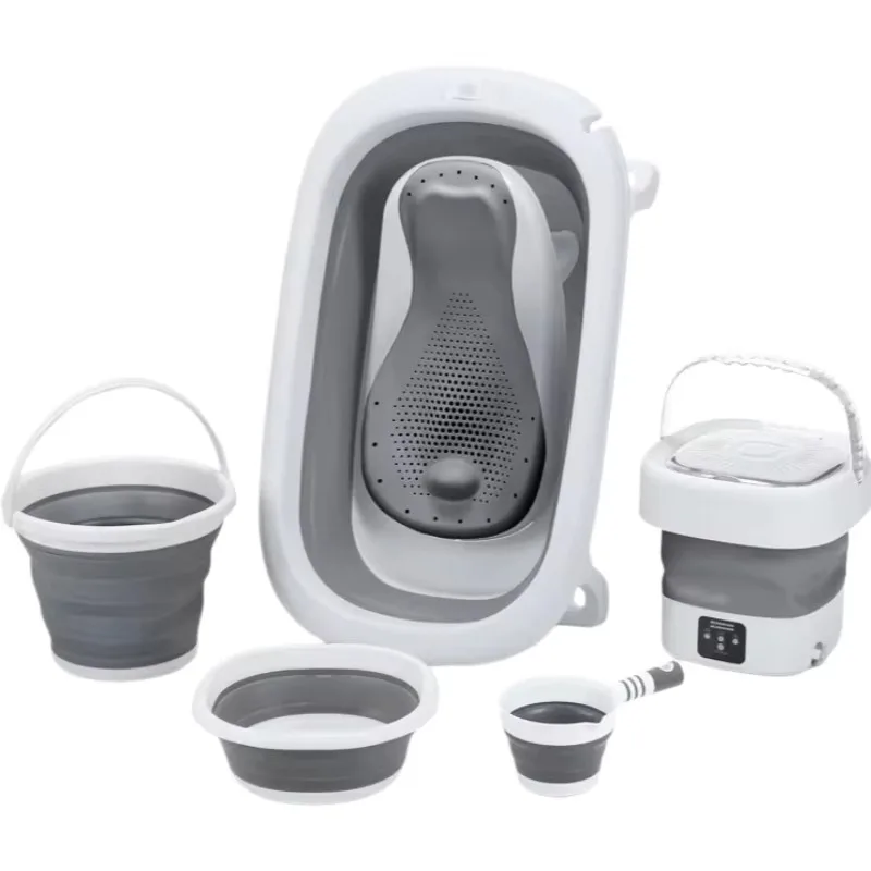Newborn bath set with washing machine multifunctional 8 in 1 plastic material