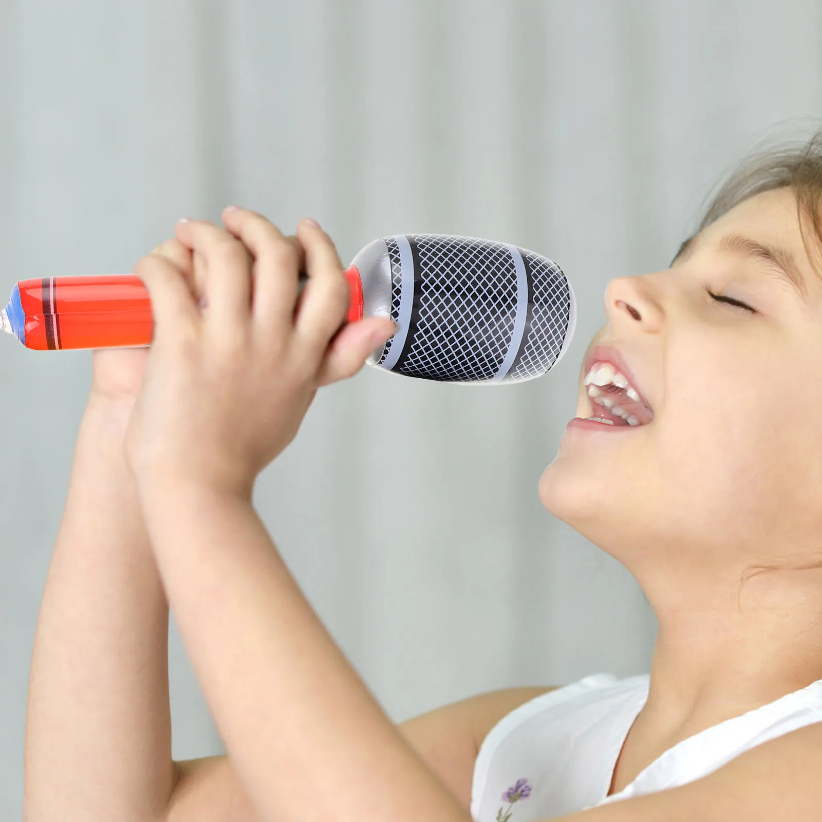 5Pcs PVC Inflatable Microphone Blow Up Party Favor Kids Karaoke Prop Decoration Gift Blow Up Mic Inflatable Microphone