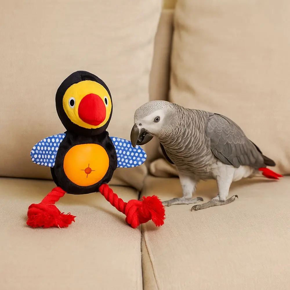 

Pet Supplies Bite-resistant Dog Chew Toys Sounding Plush Pet Leaking Food Ball Bird Shape Puppy Squeak Toys Interactive Play