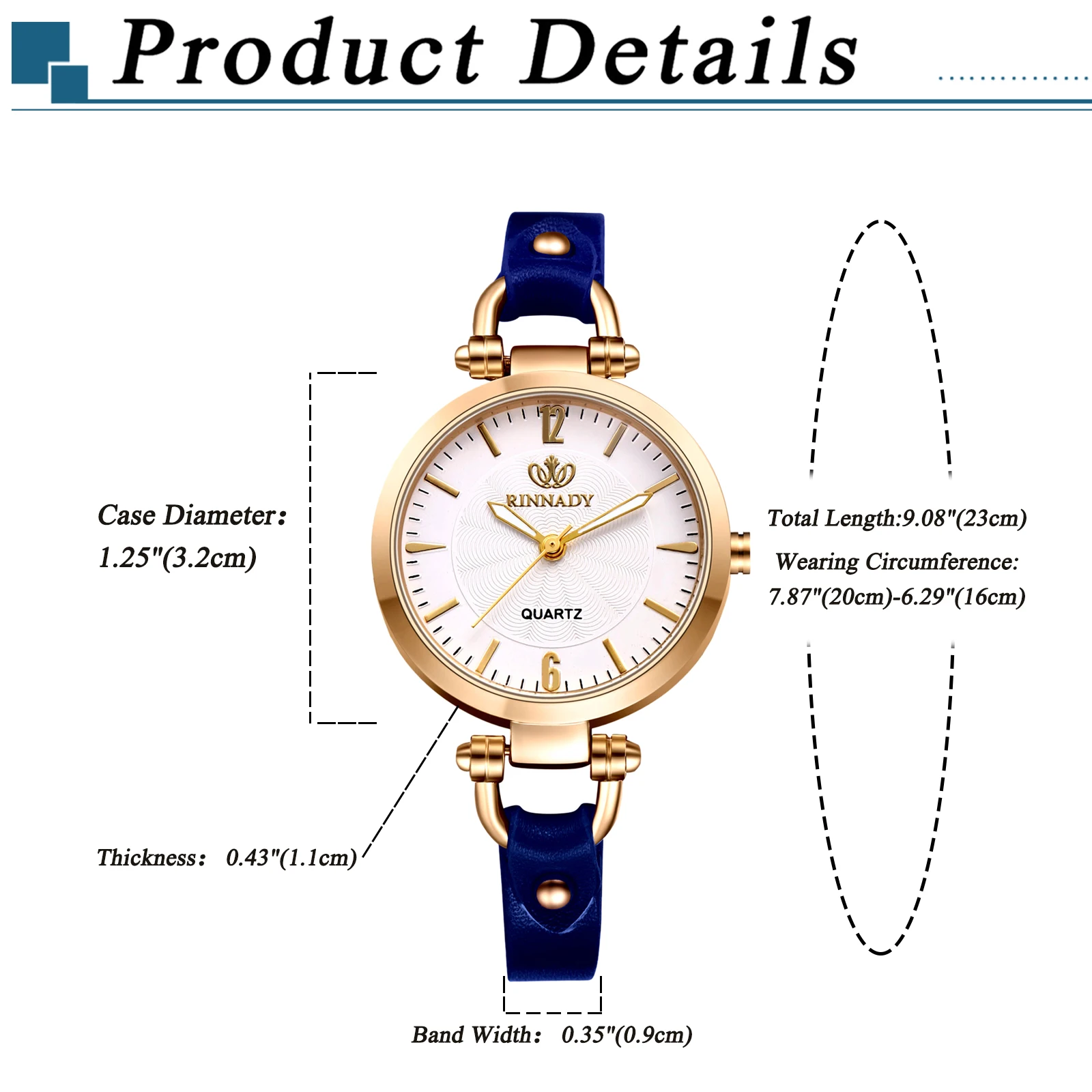 Lancardo wykwintna modna analogowa kwarcowa damska damska bransoletka w stylu Punk skórzany pasek na co dzień