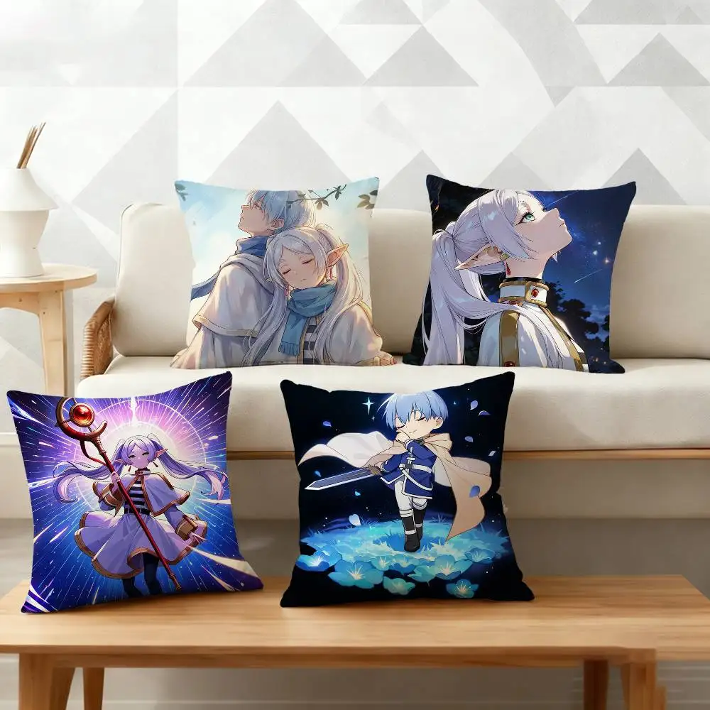 

Anime F-Frieren Beyond J-Journey's End Pillow Case Cushion Cover Throw Pillow Case For Car Sofa