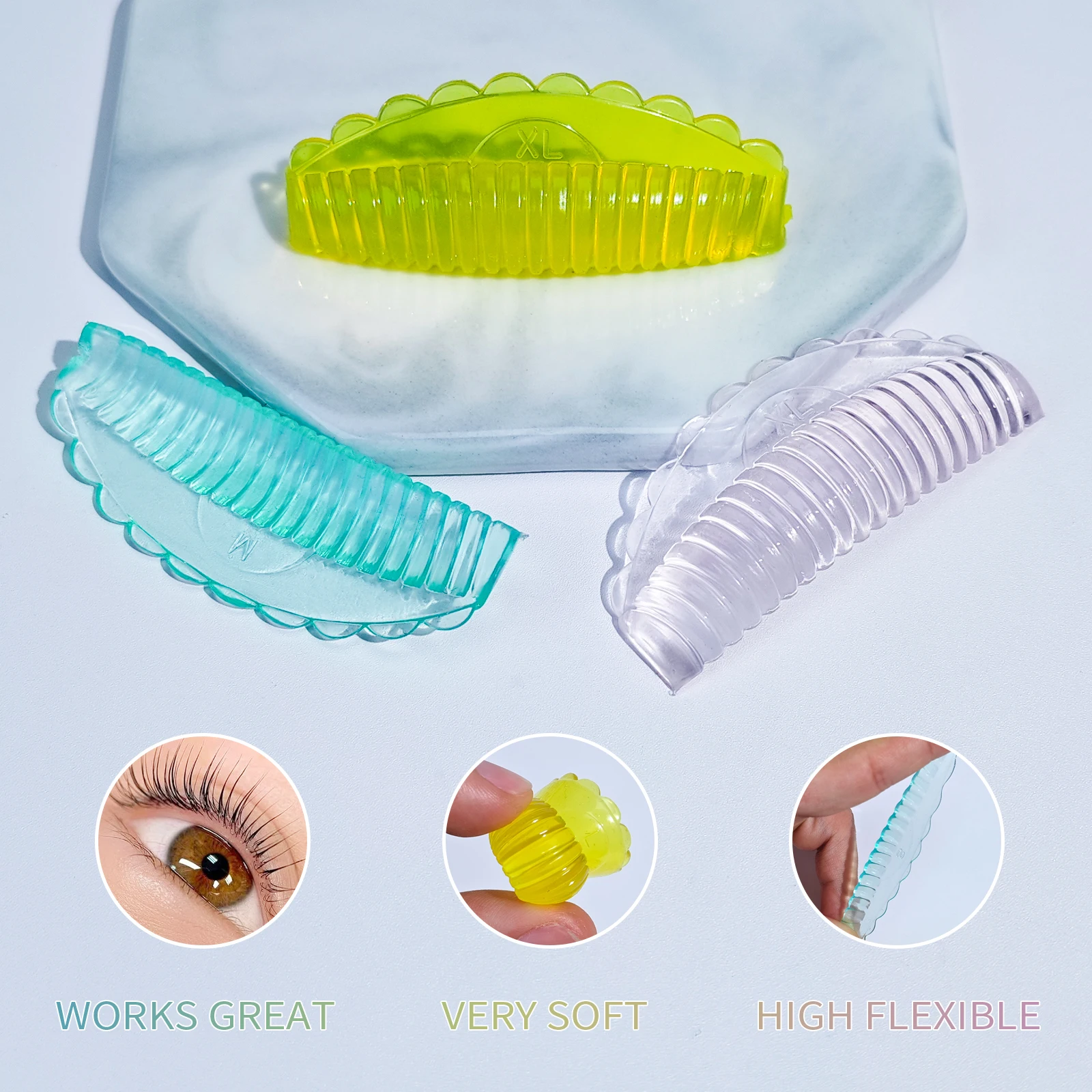 Libeauty C Curl Reusable Silicone Eyelash Perm Rod Sticky Lashes Rod Shield Lifting 3D Eyelash Accessories Makeup Tool