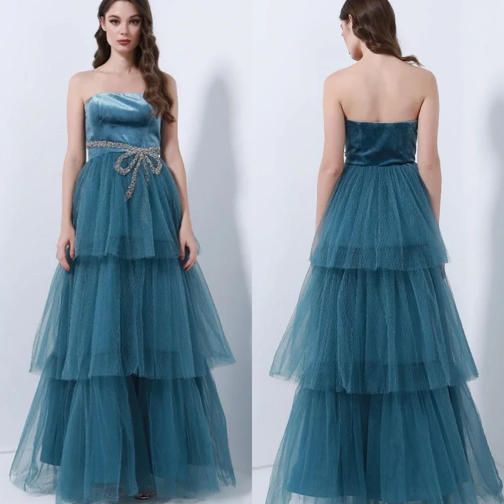 

Elegant Sparkle Strapless Ball Gown Quinceanera Layered Paillette / Sequins Floor Length Skirts Organza Evening