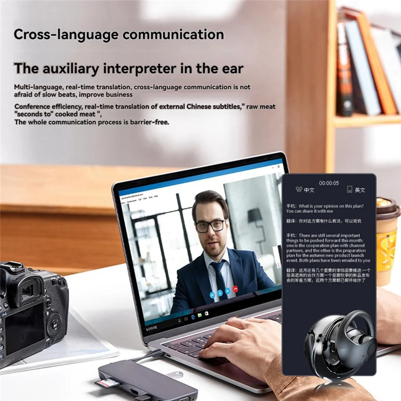 

Наушники-переводчики языка Интеллектуальный перевод английского языка в реальном времени Bluetooth Наушники синхронного перевода B-A09I