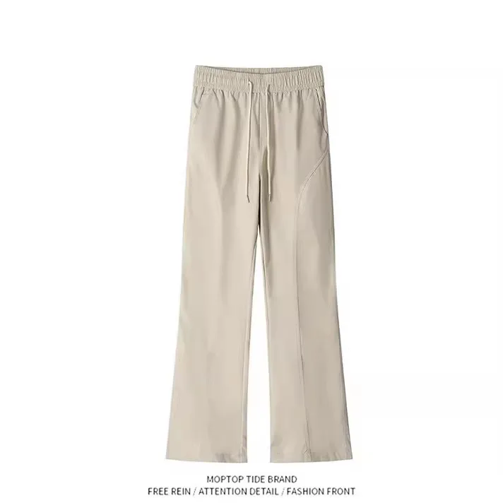 

Casual Slim Fit Pants Japanese Style Lazy Minimalist Trendy Artistic Versatile Long Pants Polyester Fiber Straight Tube Pants