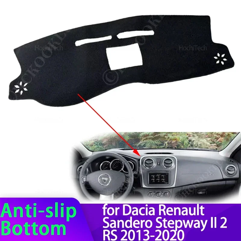 

Чехол на приборную панель, коврик для приборной панели, коврик, накидка, одеяло, автомобильные аксессуары для Dacia Renault Sandero Stepway II 2 RS 2013-2020