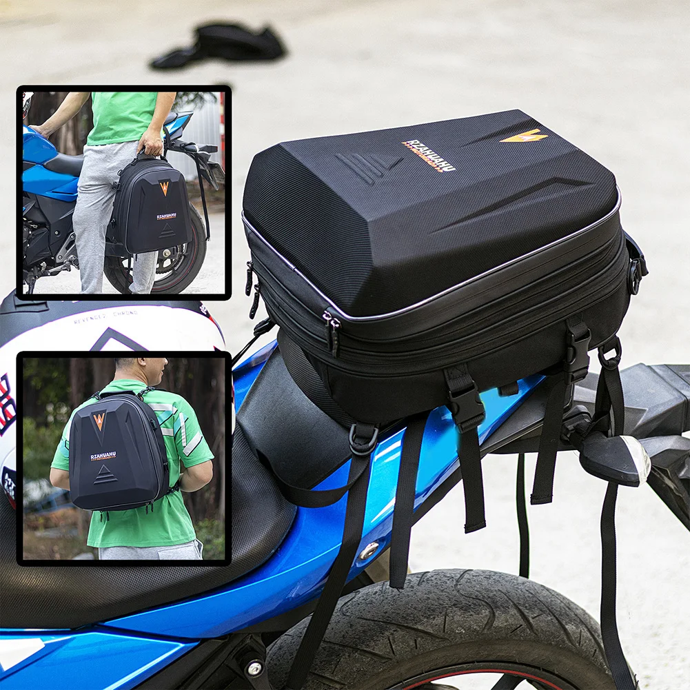 Motorcycle Bag Multifunctional Backpack Expandable Waterproof Large Capacity 20-28L Motorcycle Travel Riding Back Bag