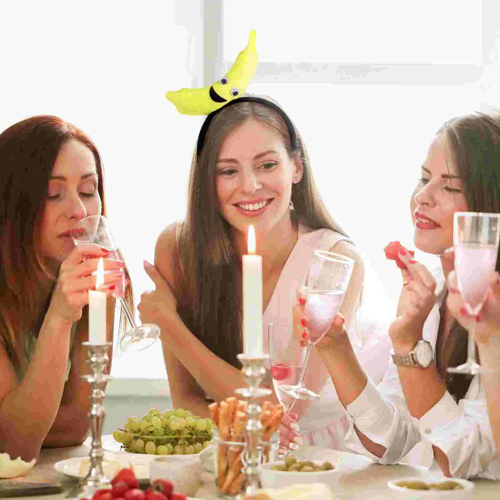 Diadema de fiesta de plátano amarillo, accesorios para el cabello de rendimiento (amarillo), aro para el cabello de fiesta, sombreros de fiesta