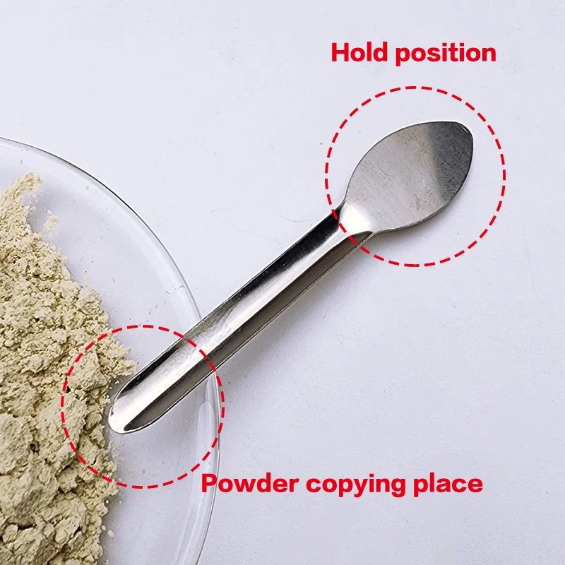 ช้อนตวงตัวอย่างสารเคมีแบบหนา หัวเดี่ยว/หัวคู่/หัวเหลี่ยม อุปกรณ์ห้องปฏิบัติการ ช้อนยาสแตนเลส