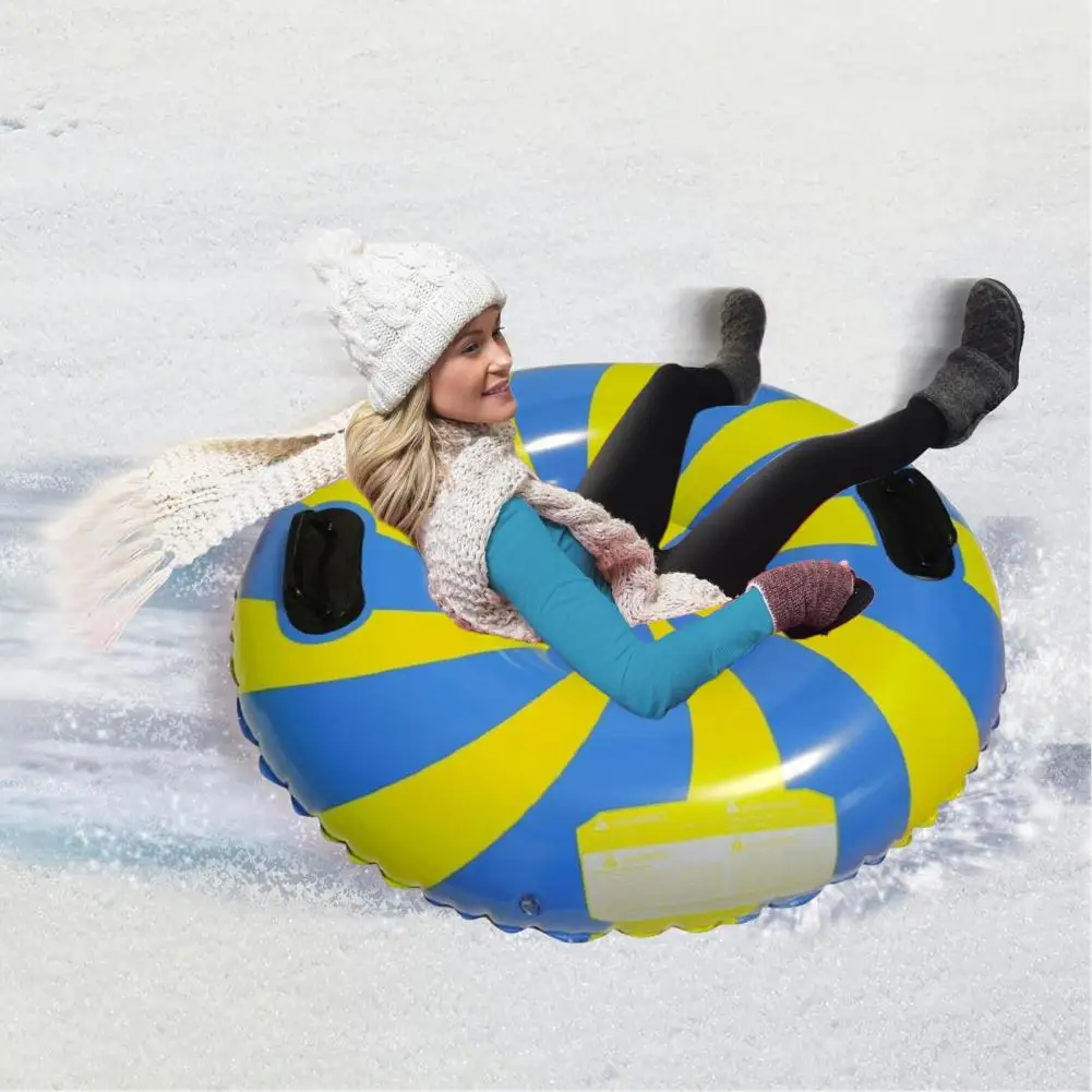 Snow Tube Inflatable Snow Sled For Kids Adults Hard Bottom Sled With Handles Winter Outdoor Sports Toys For Family Activities