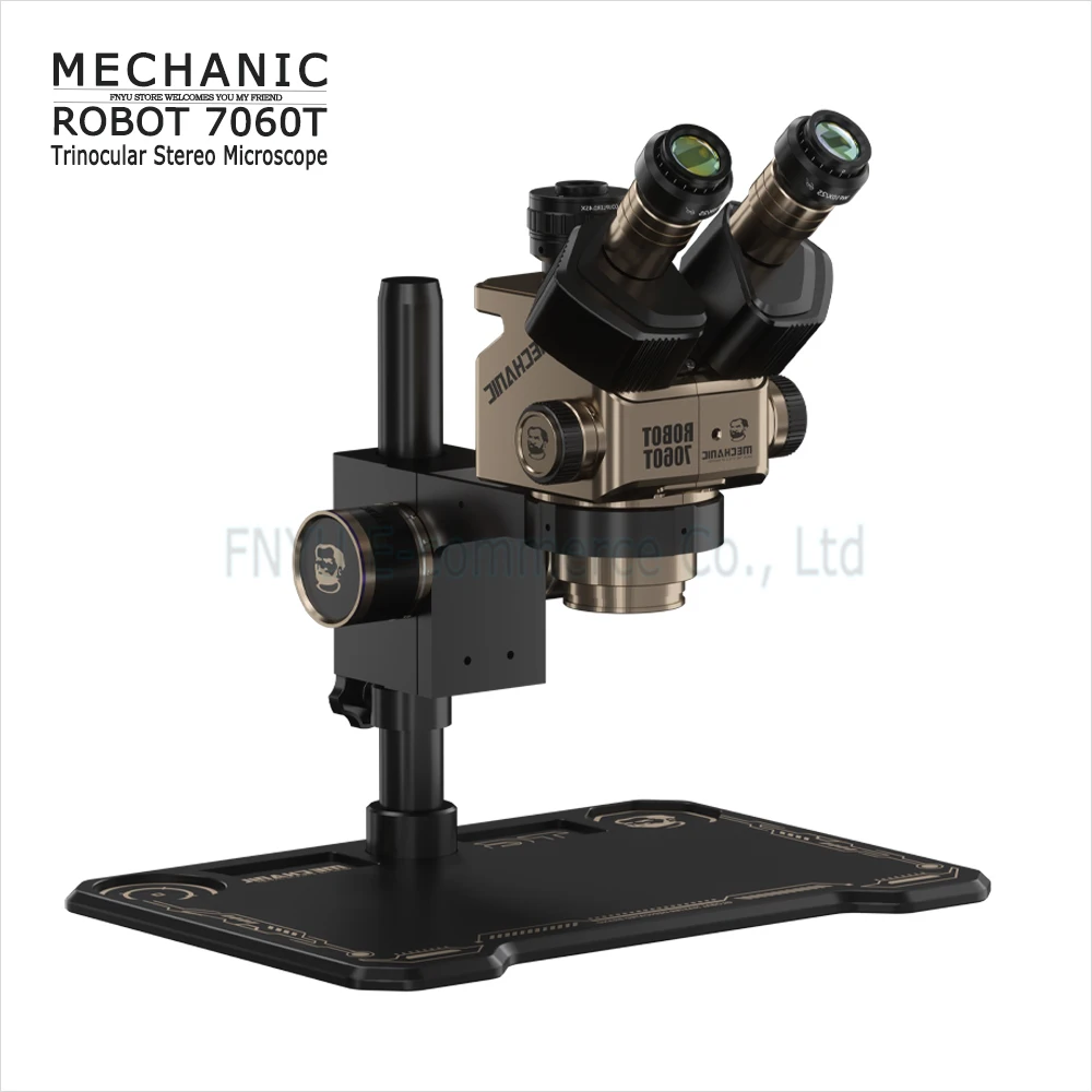 Тринокулярный стереомикроскоп MECHANIC ROBOT 7060T-TG 7X-60X с непрерывным зумом WF10X25, окуляр для процессора, инструмент для ремонта сварки BGA